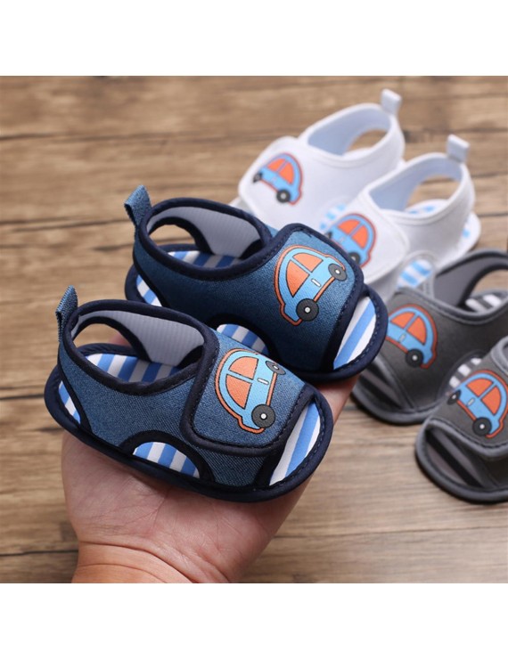 Summer 0-1 year old baby silicone sole Velcro skid shoe blue 13CM/ 39g