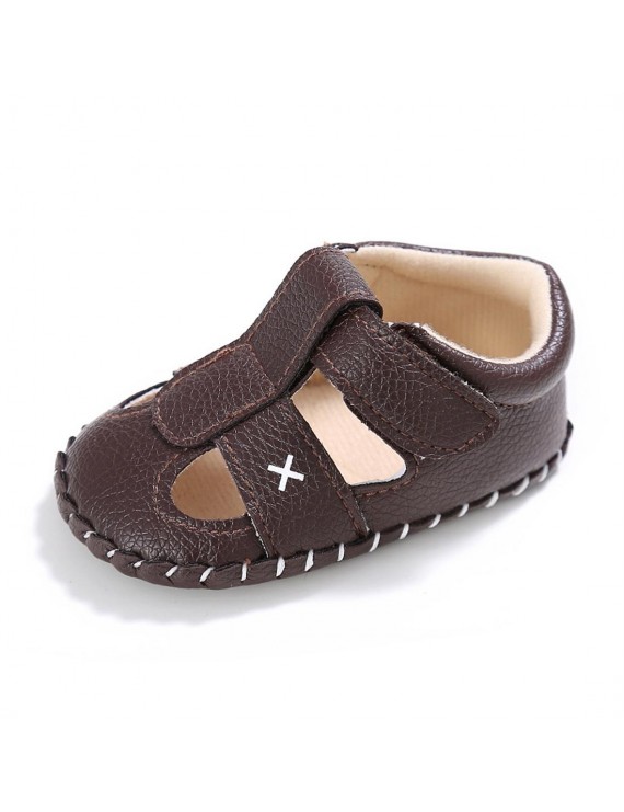 Summer style 0-1 year old toddler shoes boys and girls baby non-slip baby walking sandals brown 12.5cm