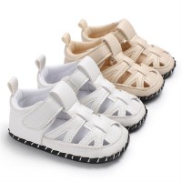 0-1 year old PU male baby feet sandals rubber sole breathable non-slip toddler shoes apricot color 11CM/ 56g