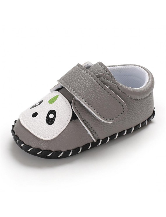 Spring and autumn 0-1 year old baby cartoon panda toddler shoes rubber shoes brown 12CM/76 grams of non-slip shoes