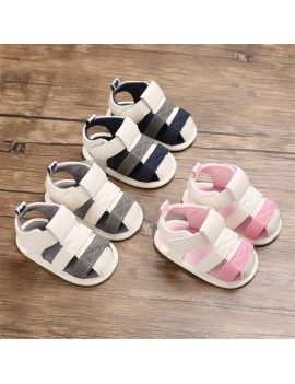 Summer soft soles 0-1 year old baby shoes, soft soles, cloth soles, non-slip, breathable toddler shoes, white and grey, with an inner length of 11cm