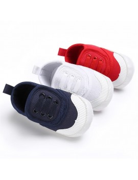 Spring and autumn style 0-1 year old baby soft sole leisure canvas shoes white 13cm
