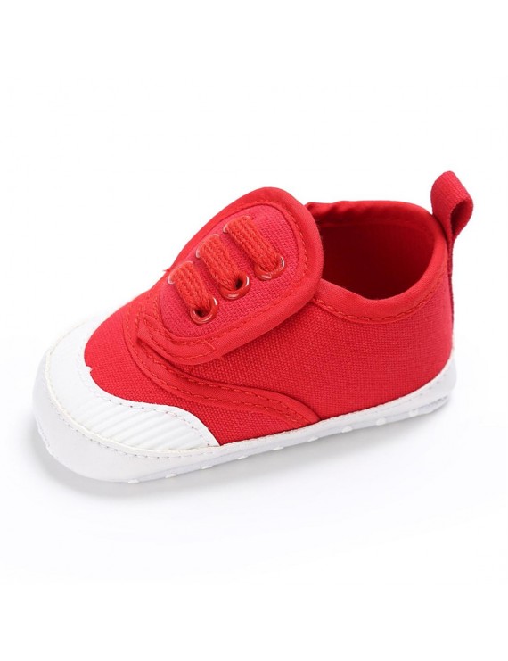 Spring and autumn style 0-1 year old baby soft sole leisure canvas shoes white 13cm