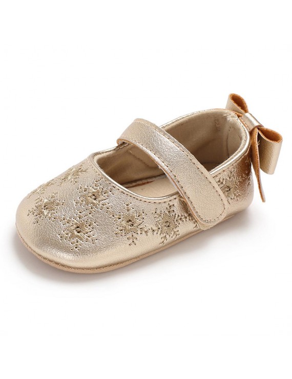 Baby shoes female baby soft embroidered toddler shoes white 13CM/ 48g