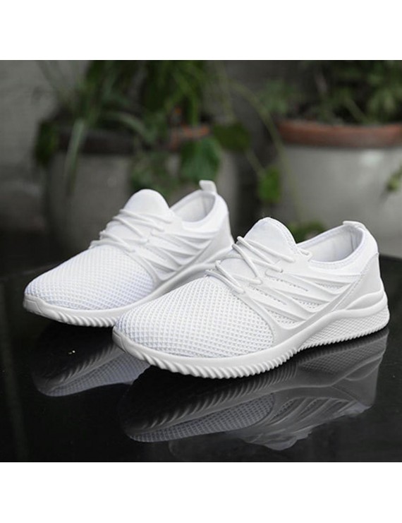 Fly Line Mesh Upper Breathable Sneakers Anti-skid Casual Sports Shoes For Men