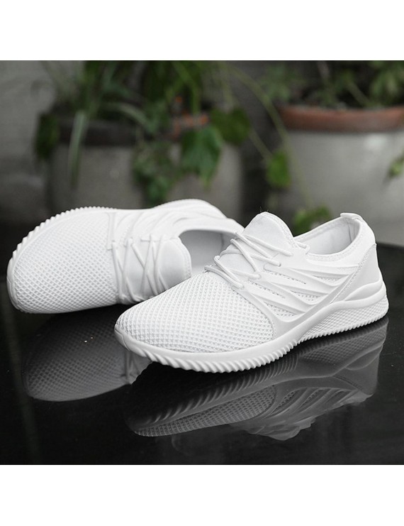 Fly Line Mesh Upper Breathable Sneakers Anti-skid Casual Sports Shoes For Men