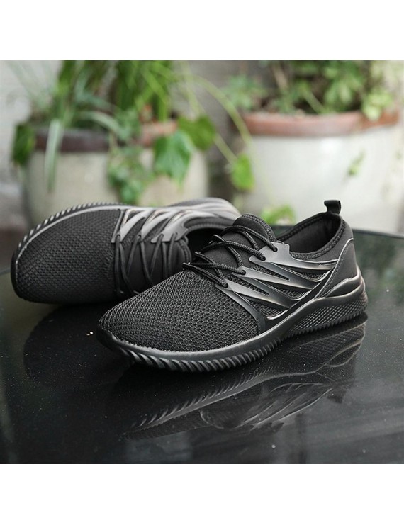 Fly Line Mesh Upper Breathable Sneakers Anti-skid Casual Sports Shoes For Men