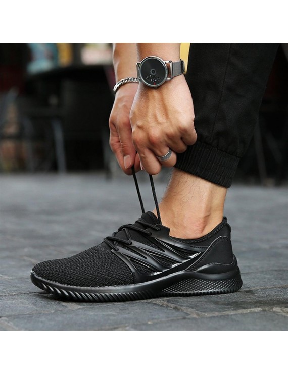 Fly Line Mesh Upper Breathable Sneakers Anti-skid Casual Sports Shoes For Men