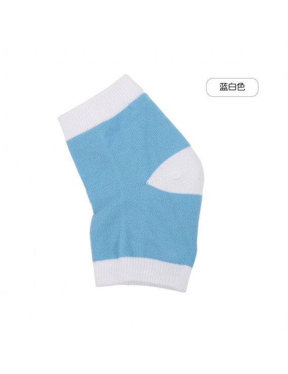 Cross-border SPA silicone gel foot heel socks foot protection foot moisturizer socks for men and women moisturizing foot cover blue and white