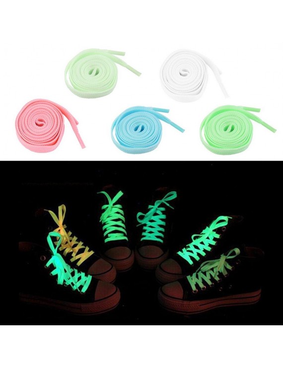 A Pair Men Women Athletic Fluorescent Shoelace Canvas Sneakers Flat Shoes Lace
