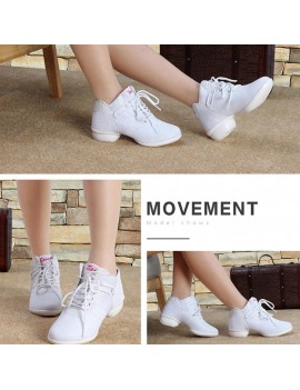 Soft Bottom Breathable Dance Shoes With Net Vamps Increased Dance Sneakers