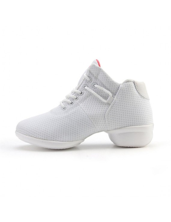 Soft Bottom Breathable Dance Shoes With Net Vamps Increased Dance Sneakers