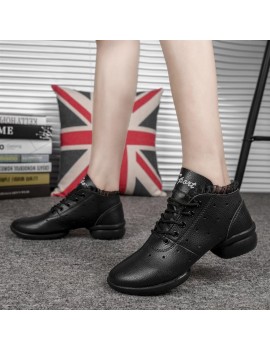 Women Dance Shoes Soft Cow Leather Shoes Sneakers Anti-slip Dance Shoes