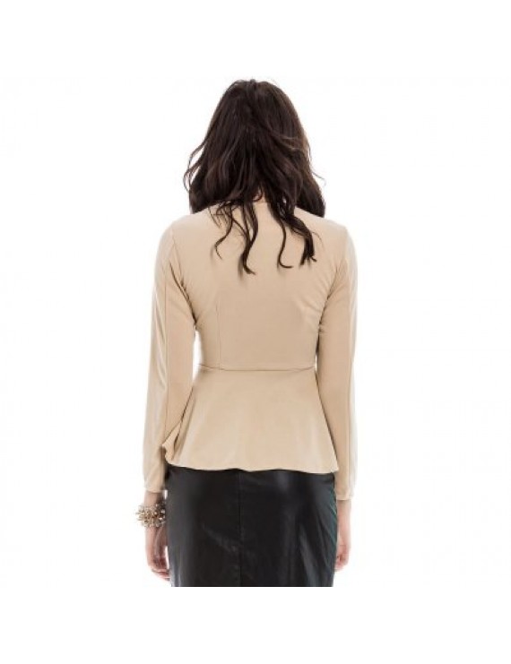 Slim Fit Zip Up Peplum Jacket