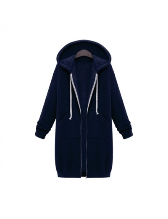 Women Plus Size Warm Hoodie Casual Loose Sweatshirt Coat Velvet Fashion Outwear