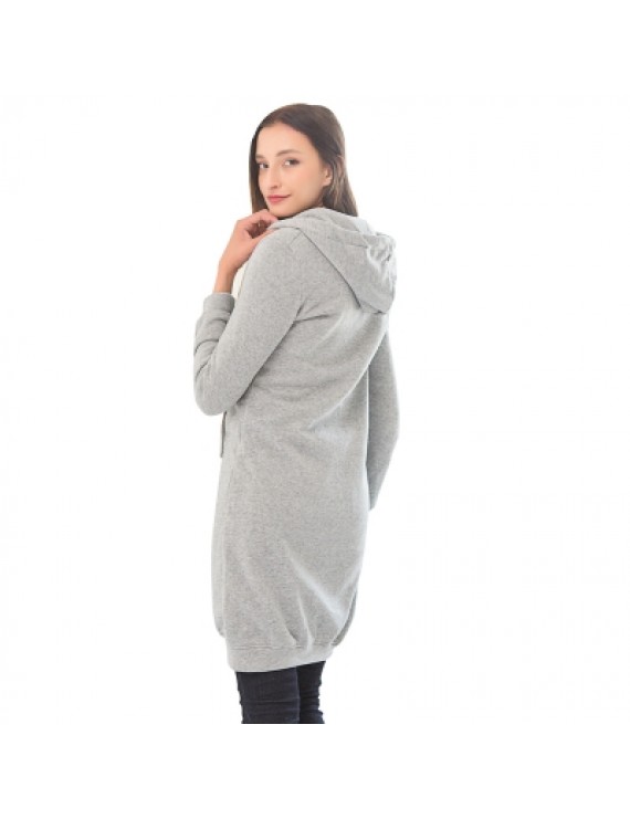 Women Plus Size Warm Hoodie Casual Loose Sweatshirt Coat Velvet Fashion Outwear