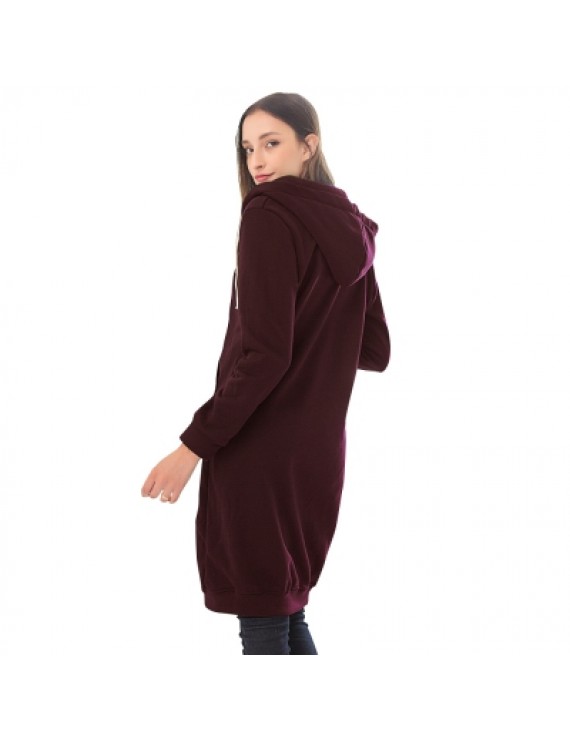 Women Plus Size Warm Hoodie Casual Loose Sweatshirt Coat Velvet Fashion Outwear