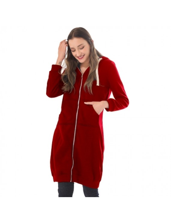 Women Plus Size Warm Hoodie Casual Loose Sweatshirt Coat Velvet Fashion Outwear