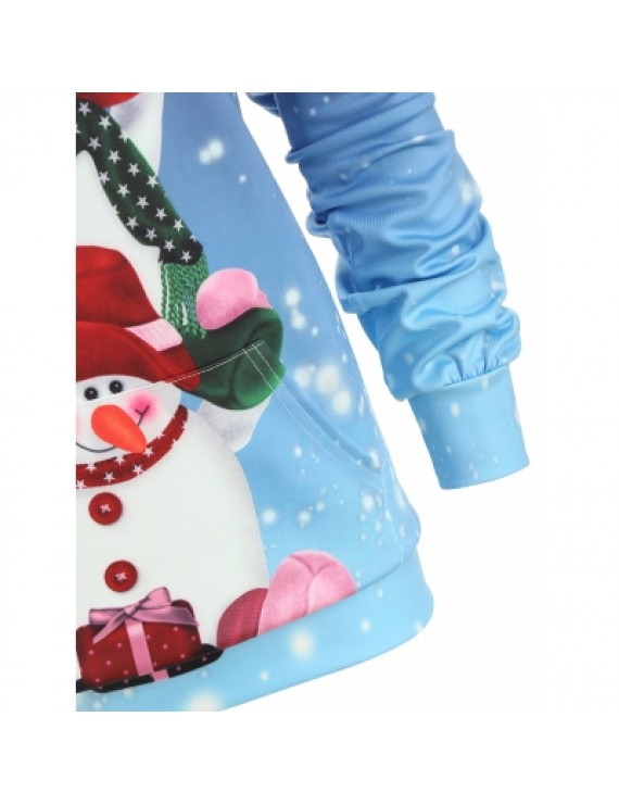 Snowman Front Pocket Christmas Hoodie