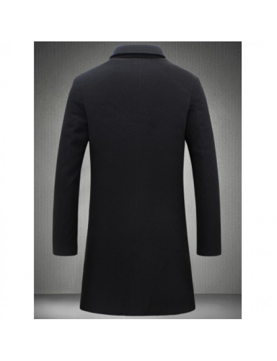 Turndown Collar Long Sleeve Coat