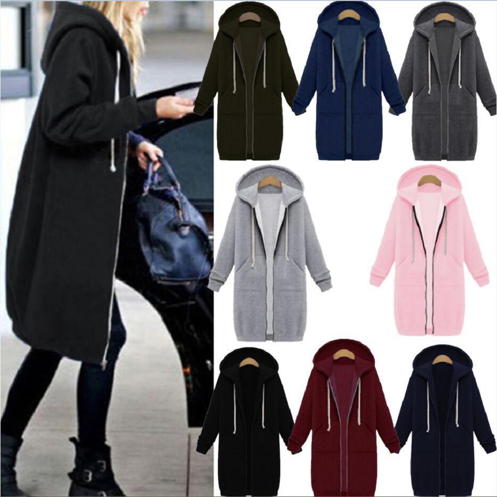 Women Plus Size Warm Hoodie Casual Loose Sweatshirt Coat Velvet Fashion Outwear