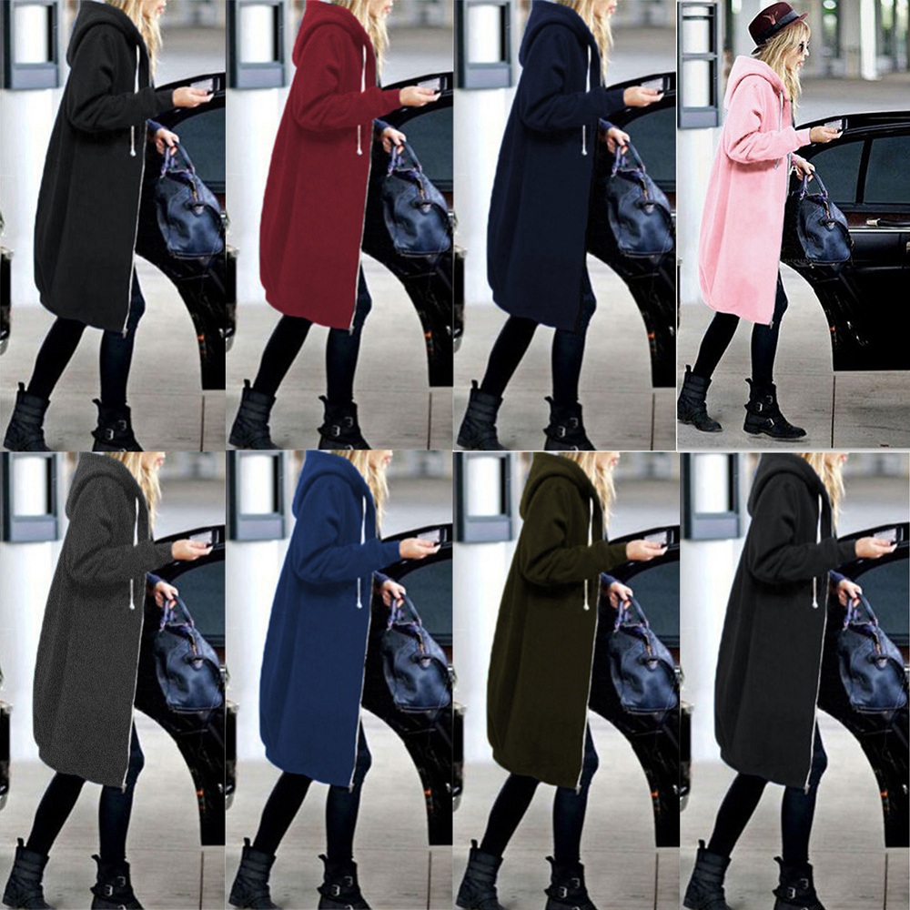 Women Plus Size Warm Hoodie Casual Loose Sweatshirt Coat Velvet Fashion Outwear