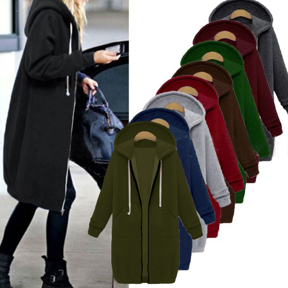 Women Plus Size Warm Hoodie Casual Loose Sweatshirt Coat Velvet Fashion Outwear